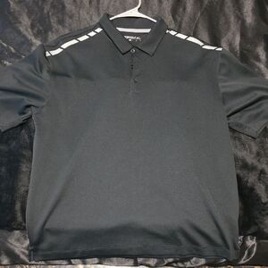 Nike Golf Men's Black Polo with Contrast Shoulder Stripes